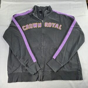 Vintage Crown Royal Canadian Whiskey‎  Zip-up Sweatshirt Size Large